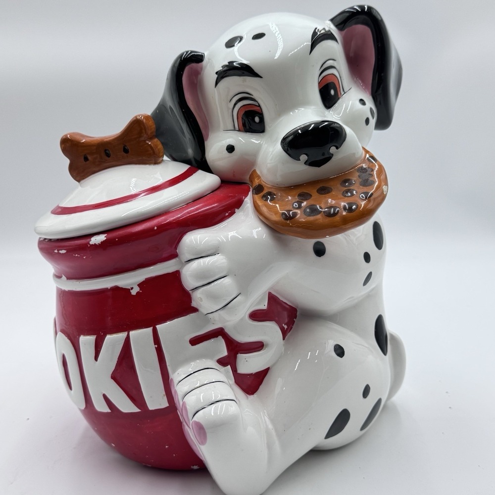 VTG SAKURA Disney 101 DALMATIANS Rolly Dog Cookie Jar 1997 Rare Dog Treat Jar